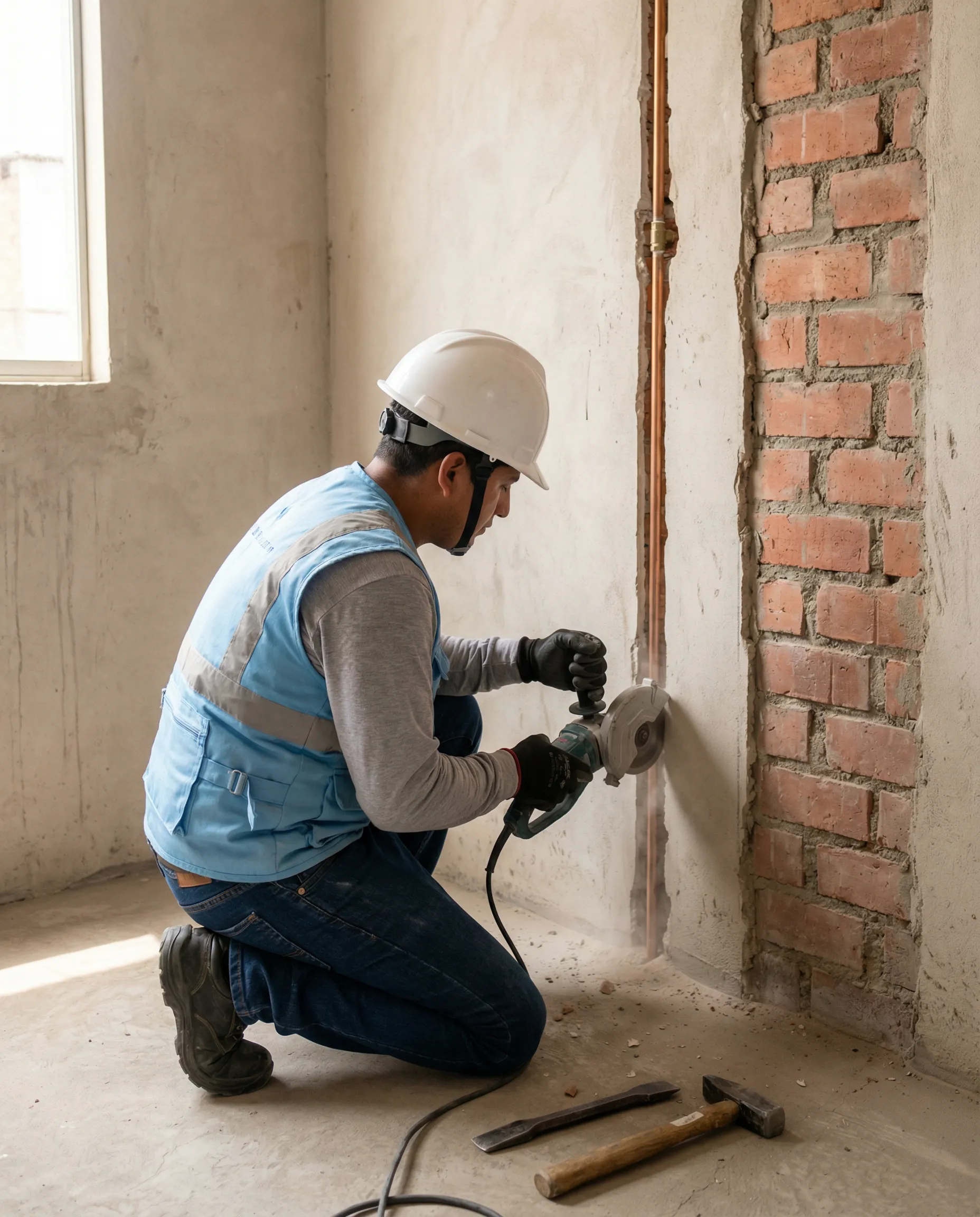 Trabajo técnico de gas natural en vivienda